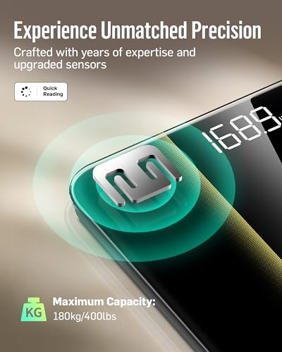 RunStar Digital Bathroom Scale for Body Weight with High Precision, Clear LED Backlight Display, Accurate Scale with 6mm Tempered Glass, 400lb - Image 3