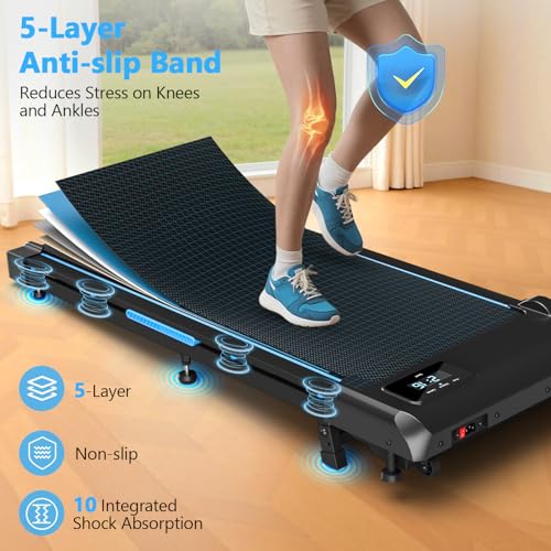 VANNECT 4 in 1 Walking Pad with 9% Incline, 1-10KM/H Walking Treadmill for Home with 330LBS Capacity, 2.75HP Upgraded Portable Under Desk Running Machine with Magnetic Remote Control, LED Display - Image 5