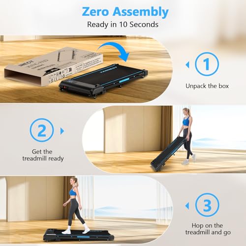 VANNECT 4 in 1 Walking Pad with 9% Incline, 1-10KM/H Walking Treadmill for Home with 330LBS Capacity, 2.75HP Upgraded Portable Under Desk Running Machine with Magnetic Remote Control, LED Display - Image 9