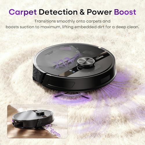 MS1 Robot Vacuum Cleaner with Mop, 5000Pa Robotic Vacuum Cleaner with Lidar Navigation, 180mins Runtime, 5 Editable Maps, APP/Remote/Voice Control, Ideal for Hard Floors and Carpets - Image 9