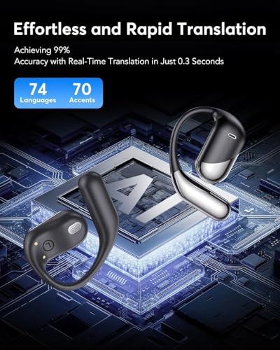 Paekole Translation Earbuds Real Time - AI 144 Language Translator Earbuds, Audifonos Traductores Inglés Español, 3-in-1 Translating Device, Translate Ear Buds for Travel Learning with Charging Cradle - Image 3