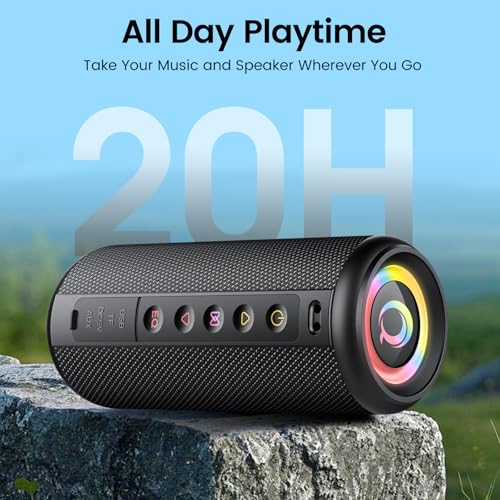 Portable Bluetooth Speaker with Loud Stereo Sound, Bluetooth 5.4 Speaker Wireless with 4 RGB Lights, TWS Pairing, 3 EQ Modes, Built-in Mic, IP7 Waterproof Outdoor Speaker for Party Travel Home Gifts - Image 5