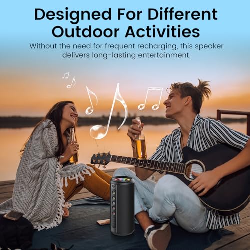 Portable Bluetooth Speaker with Loud Stereo Sound, Bluetooth 5.4 Speaker Wireless with 4 RGB Lights, TWS Pairing, 3 EQ Modes, Built-in Mic, IP7 Waterproof Outdoor Speaker for Party Travel Home Gifts - Image 7