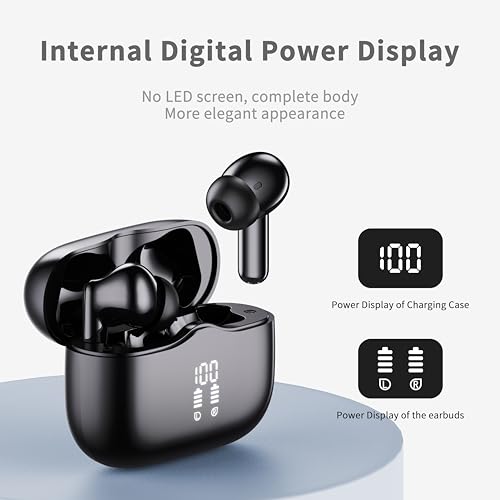 Wireless Earbuds, Bluetooth 5.4 Headphones in Ear 3D Bass Stereo Sound, 40H Wireless Earphones with 4 ENC Noise Cancelling Mic, IP7 Waterproof Bluetooth Earbuds LED, AI-Enhanced Calls for Android iOS - Image 6